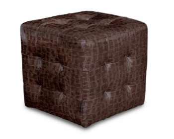 Mocca Crocodile Pattern Vinyl Modern Tufted Cube Accent Ottoman [DSO-Zen-Cube-Mocca]