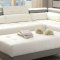 F6979 Sectional Sofa White & Light Grey Bonded Leather by Boss