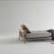 Splitback Sofa Bed in Gray w/Frej Arms by Innovation w/Options