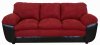 Burgundy Fabric and Vinyl Modern Sofa & Loveseat Set w/Options