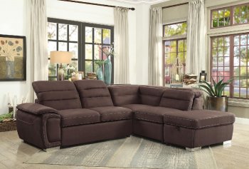 Platina Sectional Sofa Bed 8277CH in Chocolate by Homelegance [HESS-8277CH-Platina Spc]