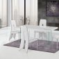 D2110DT Dining Set 5Pc in White by Global w/D1528DC Chairs