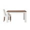 White & Brown Two-Tone Finish Modern Dining Table w/Options