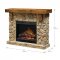 Fieldstone Mantel Electric Fireplace by Dimplex w/Logs