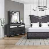 Beverly Bedroom Set 5Pc in Black by Global w/Options