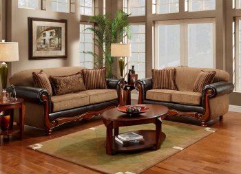 10301 Sofa in Mocha Chenille Fabric w/Options [EGS-10301]