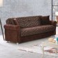 Ottawa Sofa Bed in Brown Leaf Pattern Fabric by Empire w/Options