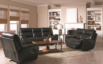 Sartell 601641 Motion Sofa in Black by Coaster w/Options