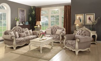 Ragenardus Sofa 56020 in Gray Fabric & Antique White by Acme [AMS-KD56020-Ragenardus]