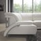 White Leather Modern U-Shaped Sectional Sofa w/Shelves