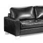 Modern Black Bycast Leather Sectional Sofa W/Button-Tufted Seats