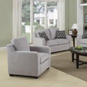 504031 Charlotte Sofa in Light Grey Fabric by Coaster w/Options