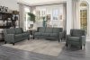 Roweena Sofa & Loveseat 1218DG in Dark Gray Fabric - Homelegance