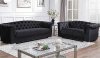 MS2085 Sofa & Loveseat Set in Black Velvet by VImports