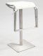 White Vinyl Seat Set of 2 Backless Swivel Barstool w/Steel Base