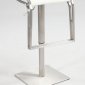 White Vinyl Seat Set of 2 Backless Swivel Barstool w/Steel Base