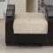 Fabric & Vinyl Two-Tone Modern Sofa Bed w/Options