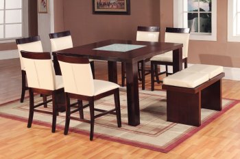 Espresso Finish Modern 5Pc Counter Height Dining Set w/Options [WDDS-1320-CT]