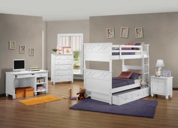 Sanibel Bunk Bed B2119 by Homelegance in White w/Options [HEKB-B2119W Sanibel]