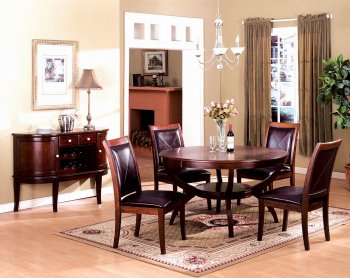 Brown Finish Modern 5Pc Dining Set w/Optional Server [WDDS-1246-DT]