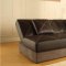 Modern Sleeper Sofa with Tufted Black Leather Upholstery