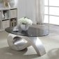 Viggo Coffee Table 83045 in Satin Silver & Smoky Glass by Acme