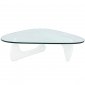 Imperial Coffee Table NG52W in White Wood & Glass by LeisureMod