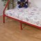 Red Finish Contemporary Twin/Full Bunk Bed w/Built-In Ladder