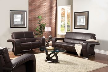 SM6011 Enez Sofa in Espresso Leatherette w/Options [FAS-SM6011 Enez Espresso & Black]