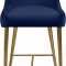 Owen Counter Stool 745 Set of 2 Navy Velvet Fabric by Meridian