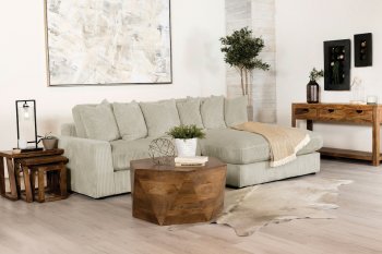 Blaine Sectional Sofa 509899 in Sand Corduroy by Coaster [CRSS-509899 Blaine]