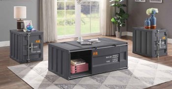 Cargo Coffee Table 3Pc Set 87885 in Gunmetal by Acme [AMCT-87885 Cargo]