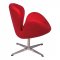 Swan Lounge Chair SW29RW in Red Wool by LeisureMod