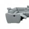 2144 Sectional Sofa in Gray Leather by ESF w/Recliner