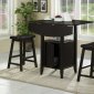 Ebonized Cherry Finish Modern 3Pc Counter Height Dinette Set