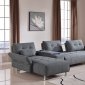 Testro Sectional Sofa 1761 in Grey Fabric by VIG