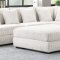 Bella Sectional Sofa in Beige Corduroy Fabric w/Optional Ottoman