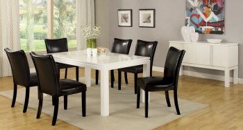 CM3176WH-T Lamia I Dining Tablein White w/Optional Black Chairs [FADS-CM3176WH-T/CM3176BK-SC]