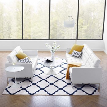 Loft Sofa in White Faux Leather by Modway w/Options [MWS-3385 Loft White]