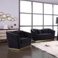 Arabella Sofa 617 in Black Velvet Fabric by Meridian w/Options