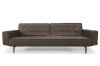 Begum Dark Brown or Sand Fabric Modern Sofa Bed w/Walnut Legs