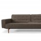 Begum Dark Brown or Sand Fabric Modern Sofa Bed w/Walnut Legs