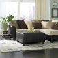 Beige Microfiber Contemporary Sectional Sofa w/Brown Bycast Base