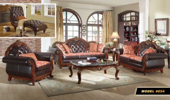 Bellini 654 Sofa in Brown Bonded Leather w/Optional Items [MRS-654 Bellini]