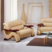 2033 Sofa Set 3Pc in Beige Leather Modern by VIG