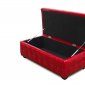 Red Crocodile Pattern Vinyl Lift Top Tufted Storage Trunk