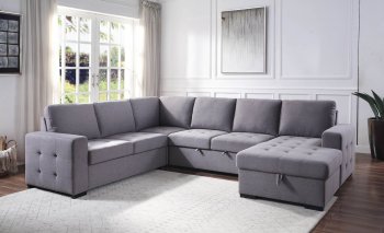 Nardo Sleeper Sectional Sofa 55545 in Gray Fabric by Acme [AMSS-55545 Nardo]