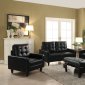 Nate 2Pc Sofa & Loveseat Set 50265 in Black Leather-Gel by Acme