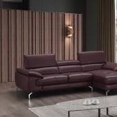 A973b Sectional Sofa in Maroon Premium Leather by J&M