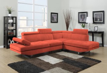 4017 Sectional Sofa in Orange Fabric [EGSS-4017]